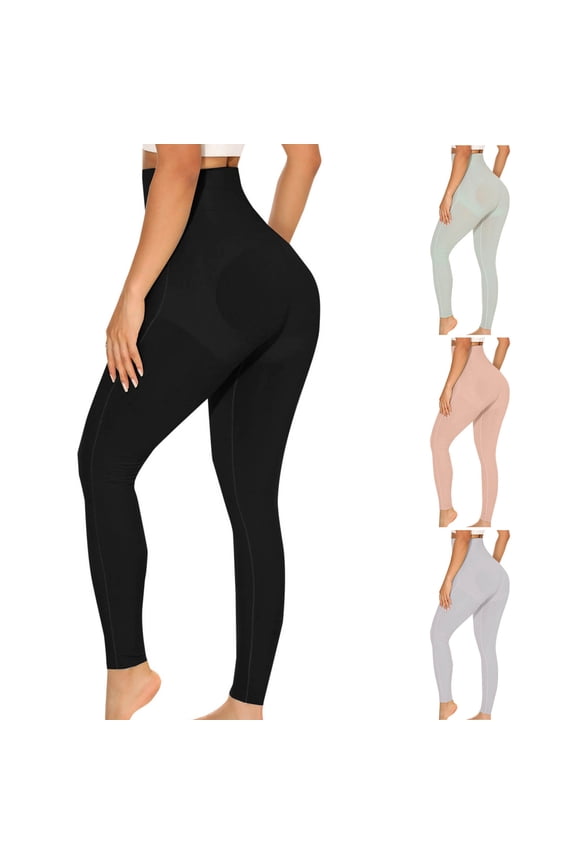 Women's High Waisted Seamless Butt Lift Yoga Pants Soft Athletic Tummy Control Workout Leggings Solid Casual Tight Trousers for Running Cycling Mint Green M Vacation Sale