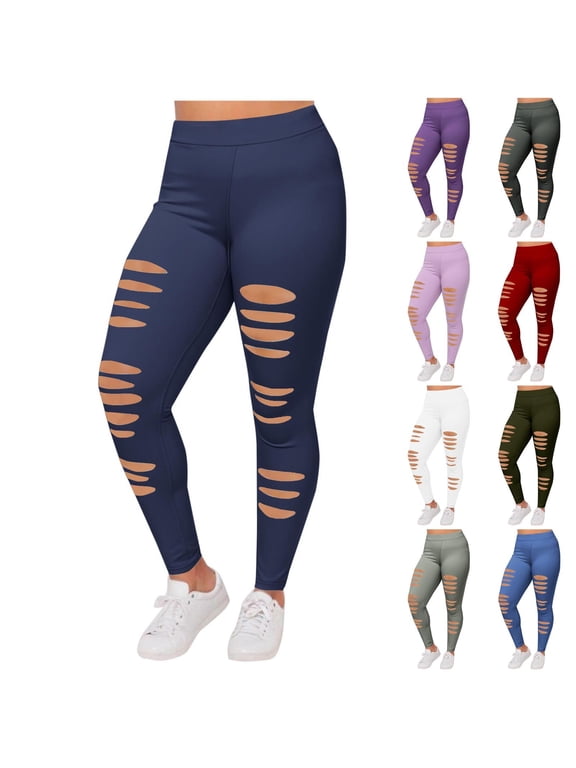 Women's High Waisted Yoga Pants Plus Size Ripped Skinny Workout Leggings Tight Stretchy Running Legging Pants Army Green XXXXXL