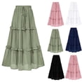 thumbnail image 1 of QATAINLAV Women's Long Skirts Elegant High Waist Cocktail Party Wedding Guest Dress Casual Flared A-Line Midi Skirts, Green, M,, 1 of 3