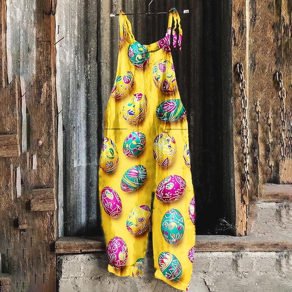 QATAINLAV Summer Rompers for Women Sleeveless Adjustable Strap Onesies Shorts Cotton Casual Wide Jumpsuits with Pockets Multicolor M