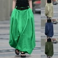 thumbnail image 1 of QATAINLAV Women's Maxi Skirt Pleated Flowy Button High Waisted Skirts Casual Loose Plus Size Clothes with Pockets, Green, XXL, Mothers Day Gifts, 1 of 8