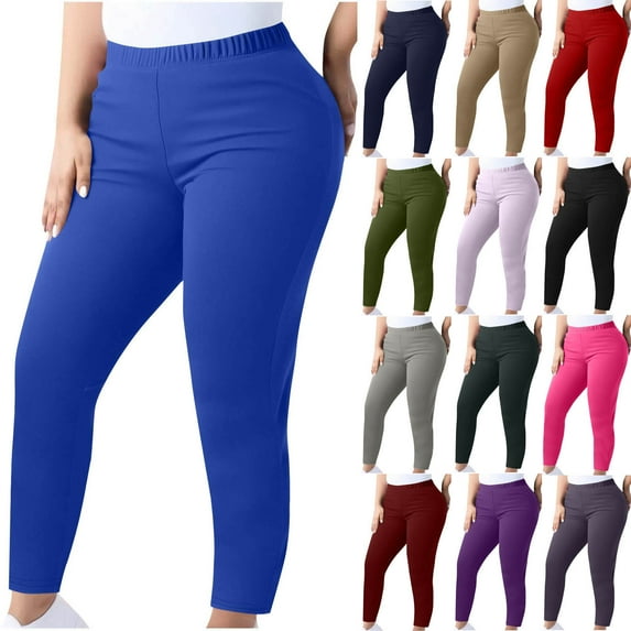 QATAINLAV Women's Oversized Workout Yoga Pants High Waisted Tummy Control Buttery Soft Leggings Running Athletic Sweatpants, Navy, XXL