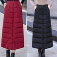 thumbnail image 1 of QATAINLAV Women's Quilted Puffer Long Skirts Fall Winter Warm Down Wrap Skirt Solid Color Full Zipper Snow Skirts with Pockets, Red, XL(XXXL),, 1 of 4