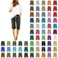 thumbnail image 1 of QATAINLAV Women's Running Shorts, Women's Elastic Waist Casual Comfy Cotton Linen Beach Shorts with Drawstring Pockets Knee Length Curling Bermuda Shorts Womens Clothes Limited Time Deal Wine M, 1 of 4