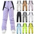 thumbnail image 1 of QATAINLAV Women's Snow Pants Waterproof Windproof Insulated Snowboarding Ski Bib Pants with Detachable Suspenders, Beige, XXL, 1 of 6