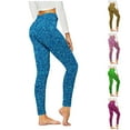 thumbnail image 1 of QATAINLAV Women's Stretch Yoga Leggings Fitness Running Gym Sports Legging Pants Trendy Print Full Length Tummy Control Tight Trousers Todays Daily Sales Hot Pink XL, 1 of 7