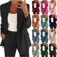 thumbnail image 1 of QATAINLAV Women's Suiting 2024 Fall 2 Piece Outfits Blazer Jacket and Wide Leg Pant Suits Solid Dressy Casual Business Work Suit Sets Holiday Sales Khaki 5XL, 1 of 4
