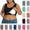 thumbnail image 1 of QATAINLAV Women's Tops with Built in Bra, Tank Top for Women Casual Sleeveless Casual Workout Yoga Vest Tops Basic Solid Tee Back to School Blouse, Pink, XXL, 1 of 8