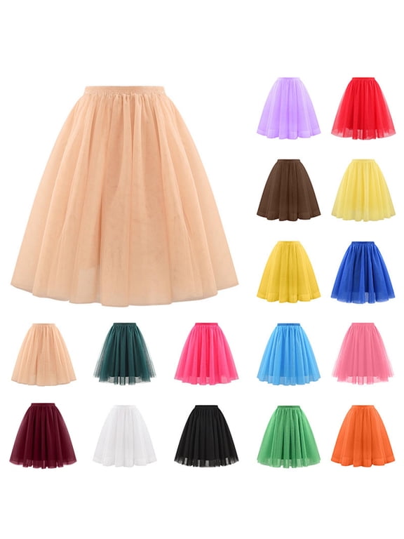 Women's Tulle Skirts Elastic High Waist Pleated Layered Mesh Tutu Skirt Flowy A-Line Swing Party Skirts Army Green XXL
