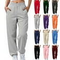 thumbnail image 1 of QATAINLAV Women's V Crossover High Waisted Sweatpants Baggy Cinch Bottom Joggers Solid Color Casual Trousers Loungewear with Pockets, Black, XL, 1 of 9