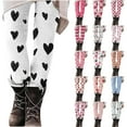 thumbnail image 1 of QATAINLAV Women's Valentine Day Leggings Novelty Heart Printed Tight Yoga Pants Milk Silk Soft Sport Elastic Tight Pants Valentines Gifts Multicolor XL, 1 of 6