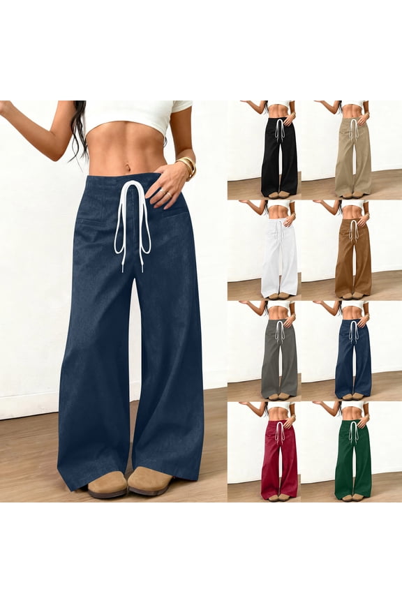 Women's Wide Leg Sweatpants Faux Suede High Waist Barrel Palazzo Pants Solid Casual Drawstring Baggy Trousers with Pockets, Hot Pink, XL