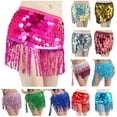 thumbnail image 1 of QATAINLAV Women's Wrap Hip Scarf Sequined Tassel Female Belly Dance Skirts Glitter Fringe Festival Party Costume, Multicolor, Birthday Gifts, 1 of 3