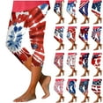 thumbnail image 1 of QATAINLAV Womens 4th of July Capri Leggings American Flag Patriotic Pants High Waisted Workout Yoga Legging Cropped Trousers Blue M Ofertas Del Dia de Hoy Relampago, 1 of 6