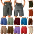 thumbnail image 1 of QATAINLAV Womens 6" Hiking Cargo Bermuda Shorts Summer Lightweight Golf Walking Work Shorts with Multi Pockets Navy XXXL, 1 of 5