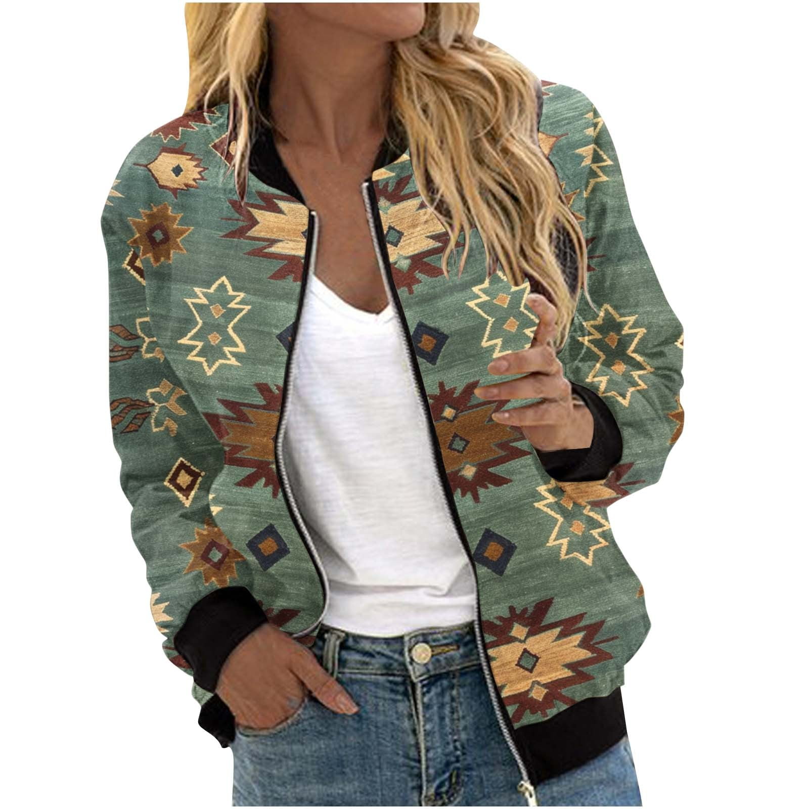 Neon Color Indian Aztec Doodle Women's Bomber Jacket