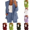 thumbnail image 1 of QATAINLAV Womens Button Lapel Blazer Cardigan and Wide Leg Pants 2 Piece Outfits 2024 Fall Casual Business Jacket Matching Dress Pant Sets Coffee L, 1 of 6