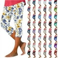 thumbnail image 1 of QATAINLAV Womens Capris for Summer Dressy Cropped Stretchy Leggings High Waist Yoga Pants Workout Compression Legging Capri Pant Multicolor M Vacation Sales, 1 of 6