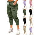 thumbnail image 1 of QATAINLAV Womens Cargo Pants with Pockets Drawstring High Waisted Baggy Sweatpants Solid Color Casual Workout Athletic Trousers Purple M Weekly Sale, 1 of 7