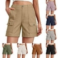 thumbnail image 1 of QATAINLAV Womens Cargo Shorts with 6 Pockets Summer Casual High Waisted Hiking Shorts Trendy Y2K Outfits Comfy Lounge Bermuda Shorts Dark Blue M, 1 of 8
