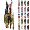 thumbnail image 1 of QATAINLAV Womens Casual Loose American Flag Graphic Jumpsuits Summer Sleeveless Wide Leg Linen Long Rompers 4th of July One Piece Overalls with Pockets Red L Gifts for Mom, 1 of 6