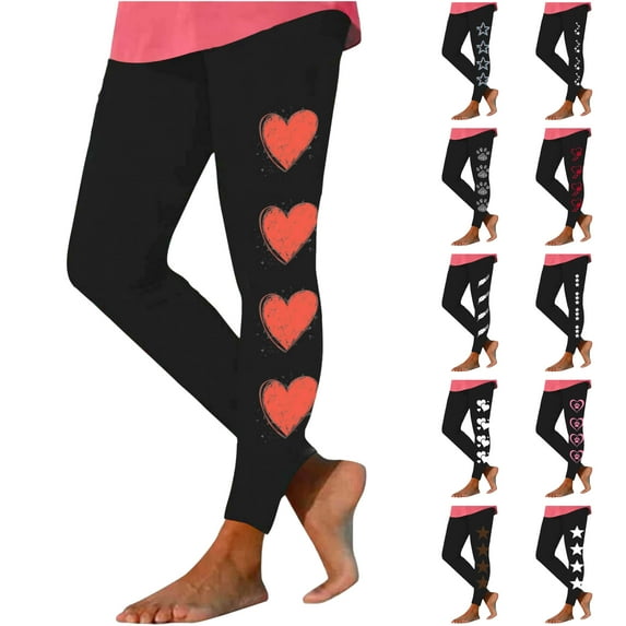 QATAINLAV Womens Compression Athletic Yoga Pants Fashion Graphic Print Leggings Casual Stretch High Waisted Workout Legging Pant for Gym Running Black XXL Lightning Sale
