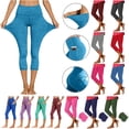 thumbnail image 1 of QATAINLAV Capri Leggings for Women High Waisted Workout Running Yoga Pants Solid Color Tummy Control Legging Capris with Side Zipper Green XXXL, 1 of 8