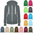 thumbnail image 1 of QATAINLAV Womens Fall Fashion Zip Up Hoodies Long Sleeve Fleece Sweatshirts Jackets Drawstring Hooded Workout Tops with Pocket, Green, XXL, 1 of 3
