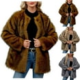 thumbnail image 1 of QATAINLAV Womens Fall Winter Faux Fur Coat Open Front Fluffy Shaggy Jackets Long Sleeve Warm Furry Outwear, Gray, S, 1 of 10