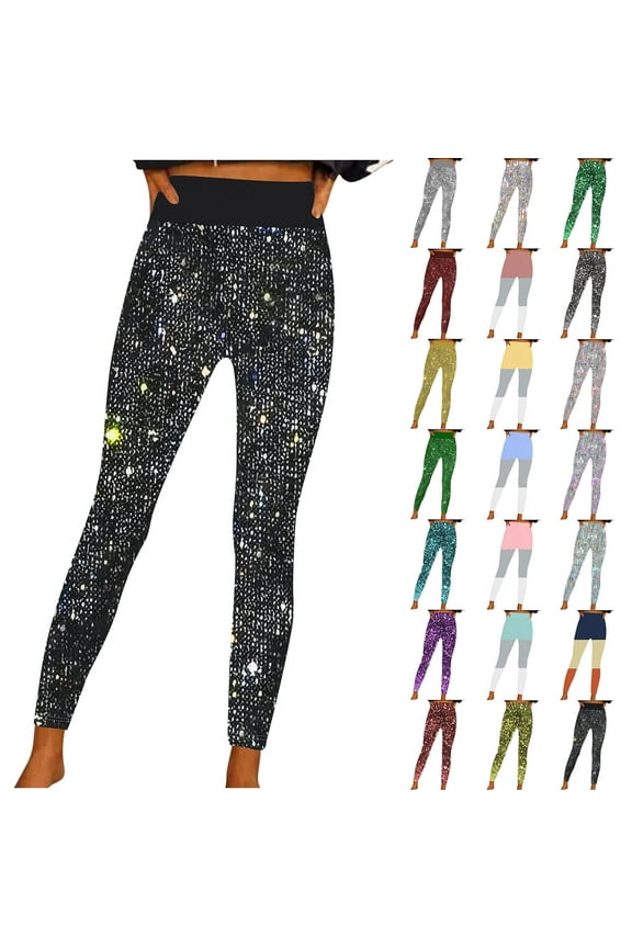 Womens Fashion Color Block Tight Leggings Gym Casual High Waist Yoga Pant Full Length Seamless Tummy Control Workout Legging Pants Yellow XXL Today's Sales