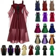 thumbnail image 1 of QATAINLAV Womens Gothic Corset Dress Sexy Lace Patchwork Ball Gown Oversized Cold Shoulder Cosplay Party Dresses 2024 Halloween Costumes Prime Today Green XXXL, 1 of 6