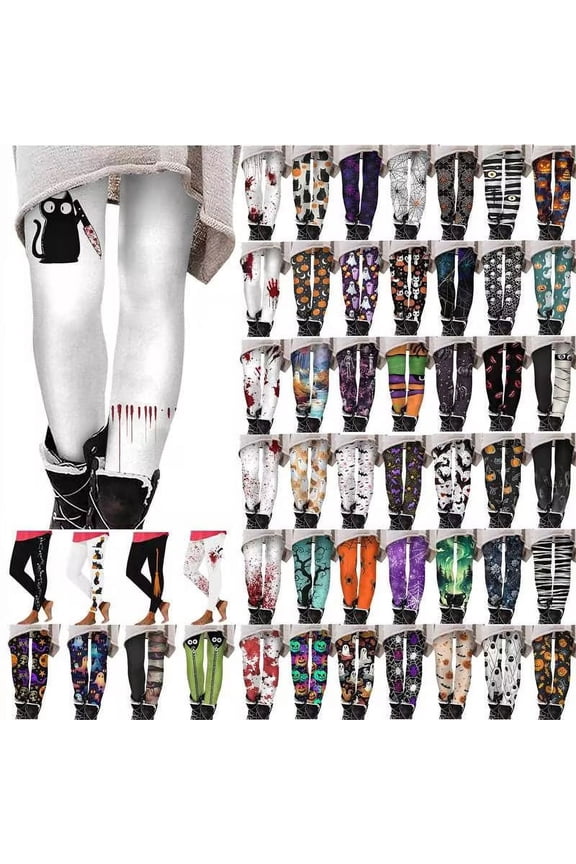 Womens Halloween Costume Legging for Women Butt Lift High Waist Sport Pants Funny Graphic Prints Athletic Tights Coffee M