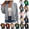 thumbnail image 1 of QATAINLAV Womens Lightweight Zip Up Bomber Jacket Solid Casual Textured Long Sleeve Baseball Outerwear Fall Fashion Clothes, Pink, XXL, 1 of 5