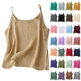 thumbnail image 1 of QATAINLAV Womens Linen Tank Tops Sleeveless Spaghetti Strap Dressy Shirts Casual Solid Color Summer Flowy Tanks Red XXXXXL Ropa de Verano Para Mujer, 1 of 7