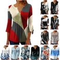 thumbnail image 1 of QATAINLAV Womens Long Sleeve Tops Boho Floral Print Button Tunics Fall Fashion Casual V Neck Henley Shirts, Multicolor, XL, 1 of 6