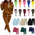 thumbnail image 1 of QATAINLAV Womens Oversized Sweatshirt 2 Piece Outfits Solid Color Casual Hoodie and Joggers Sweatsuit Sets with Pockets, Blue, XXL, 1 of 7