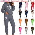 thumbnail image 1 of QATAINLAV Womens Oversized Sweatshirt 2 Piece Outfits Solid Color Casual Hoodie and Joggers Sweatsuit Sets with Pockets, Pink, XXL, 1 of 8