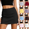 thumbnail image 1 of QATAINLAV Womens Pencil Mini Skirts Summer High Waisted Suit Skirt Solid Color Business Casual Ruched Basic Bodycon Skirts Purple S, 1 of 7