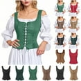 thumbnail image 1 of QATAINLAV Womens Pirate Renaissance Corset Tops Vintage Lace Up Bodice Vest Halloween Steampunk Gothic Waistcoat Cosplay Costume, Green, XL, 1 of 6