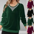thumbnail image 1 of QATAINLAV Womens Plus Size Velvet Tees Tops Solid Casual Crewneck Pullover Blouses Dressy Long Sleeve Elegant Velour T-shirt, Hot Pink, XXL, 1 of 7