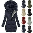 thumbnail image 1 of QATAINLAV Womens Puffer Jacket Quilted Hoodies Coat Fleece Lined Warm Long Parka Overcoats with Pockets Winter Clothes, Beige, S, 1 of 7