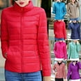 thumbnail image 1 of QATAINLAV Womens Puffer Jacket Quilted Lightweight Stand Collar Zip Up Down Coat Warm Winter Jackets with Pockets, Blue, XXL, 1 of 7