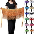 thumbnail image 1 of QATAINLAV Womens Sequin Tassel Skirt Gold, 1 of 4