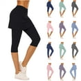 thumbnail image 1 of QATAINLAV Womens Skirted Leggings with Tummy Control High Waist Athletic Workout Yoga Pants Fitness Tennis Skirt Sport Tights Gray XXL, 1 of 7