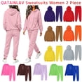 thumbnail image 1 of QATAINLAV Womens Tracksuit 2 Piece Outfits Casual Solid Hoodie Sweatshirt and Athletic Jogger Pants Workout Sweat Sets, Light Blue, XL, 1 of 8