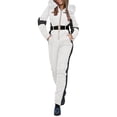 thumbnail image 1 of QATAINLAV Womens Winter Onesie Ski Suit Waterproof Windproof Zipper Hooded Ski Jacket Outdoor Warm Sport Snowsuit with Pockets White M, 1 of 9