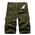 thumbnail image 1 of QATAINLAV Work Short for Men Casual Button Zip Waist Cargo Shorts 2024 Solid Color Shorts with Multi Pockets Outdoor Straight Leg Hiking Shorts Today Prime Sales Army Green 4XL, 1 of 7
