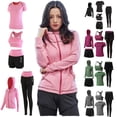thumbnail image 1 of QATAINLAV Workout Sets for Women 5 Piece Yoga Exercise Gym Outfits Sport Running Athletic Clothing Set Tracksuits Activewear Purple S, 1 of 6