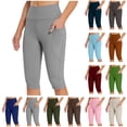 thumbnail image 1 of QATAINLAV Workout Shorts for Women Summer High Waist Biker Shorts Tummy Control Compression Gym Yoga Tights Solid Color Capri Legging with Pockts Best Sales Today Blue S, 1 of 10