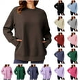 thumbnail image 1 of QATAINLAV Workout Tops for Women with Thumb Holes Casual Long Sleeve Sweatshirt Solid Color Crew Neck Loose Pullover Tunic T-Shirts, Pink, M, Mothers Day Gifts, 1 of 10